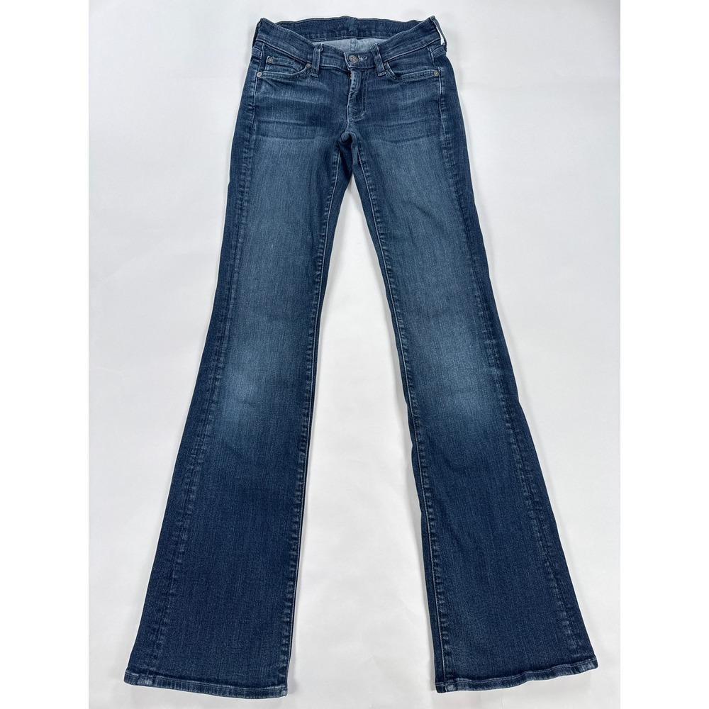 7 For All Mankind Womens Jeans 24 Dark Wash Bootcut Denim Stretch Slim Flare